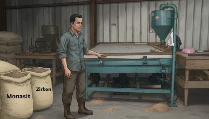 Skandal Tambang Terkuak! Gudang Pak Sumin Diduga Gunakan Meja Goyang untuk Simpan Monasit & Zirkon